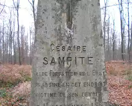 PXL018 Césaire Sampité, Garde forestier, assassiné le 11 septembre 1887