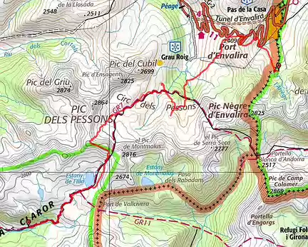 PXL072 Lundi 13 juillet : Cirque et lacs des Pessons jusq'au Col d'Envalira - + 1100 m / - 1000m