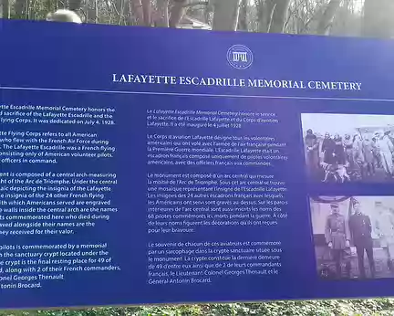 030 Ce mémorial a été érigé en mémoire des aviateurs américains volontaires de l’Escadrille Lafayette engagés durant la première guerre mondiale