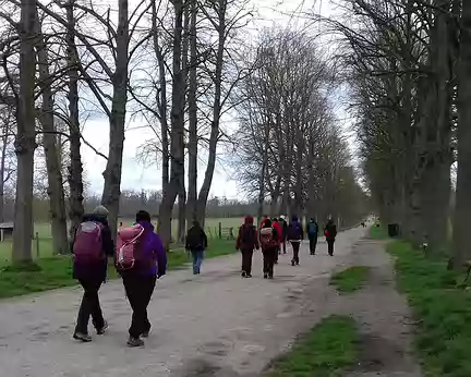 001 Départ en début d’après-midi pour une randonnée de 12 km dans le parc de Versailles. Entrée par la grille de la Reine