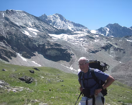 001 Depuis Combautanna, 2578 mètres, découverte de la face ouest du Weisshorn avec à sa droite le Schalihorn, 3975 mètres