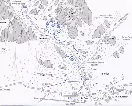 000 L’accès à “L’été indien” au Mont Oreb se fait depuis P2 peu avant le hameau du Buet