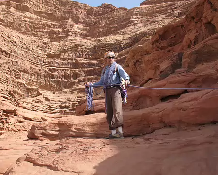 017 Philippe après le parcours d’un plateau basaltique et une traversée exposée de 2e degré