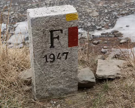 FM9A6842 Borne frontière. En 1860 quand la Savoie est devenue française, Tende et La Brigue sont restées italiennes car c’était le territoire de chasse du roi...