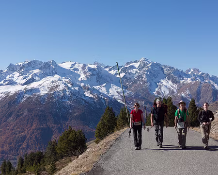 FM9A0061 Sur la route du Col de Granon, en arrière plan, les Écrins, avec en particulier, de gauche à droite, le Dôme de Monêtier, la Barre des Écrins, la Montagne des...