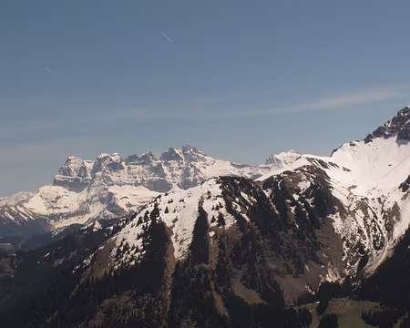 035 Les Dents di Midi avant de débuter la descente en rappel à 14h30