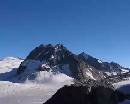 003 Pointe d’Oren, Petit Mont Collon et la crête qui donne accès au glacier du Mont Collon