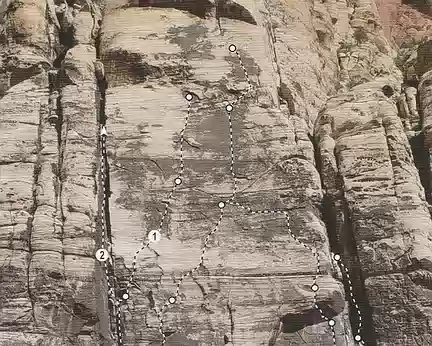 051 Topo de Birland (4) in Red Rocks A Climber’s Guide II by Jerry Handren
