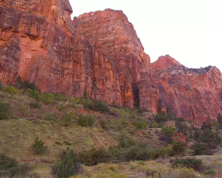 038 Vue d’ensemble d’Ataxia Wall Area, rive gauche de Pine Creek Canyon