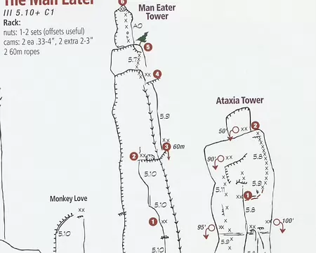 040 Topo extrait de Zion Climbing Free and Clean de Bryan Bird