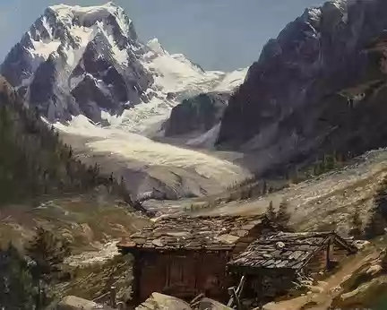 051 Le Mont Collon à la fin du 19ième siècle. Huile sur toile de Raphael Ritz.
