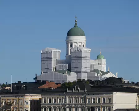 La cathédrale d'Helsinki, en plein travaux.