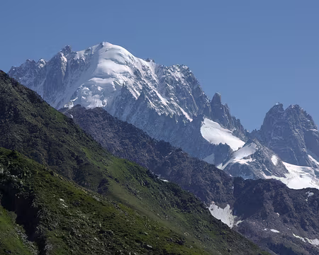 L'aiguille Verte et les Drus, depuis l'arrivée du télésiège L'aiguille Verte et les Drus, depuis l'arrivée du télésiège.