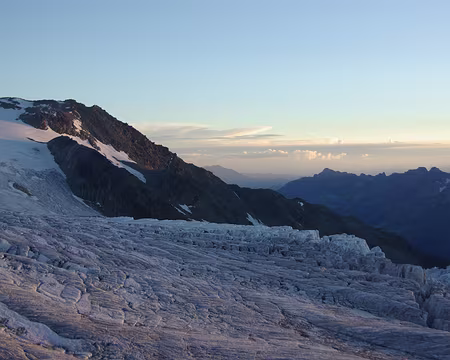 Les séracs du glacier du Tour au crépuscule, du refuge Albert Ier Les séracs du glacier du Tour au crépuscule, du refuge Albert Ier