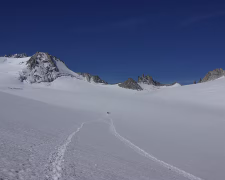 Progression sur le glacier du Trient Progression sur le glacier du Trient