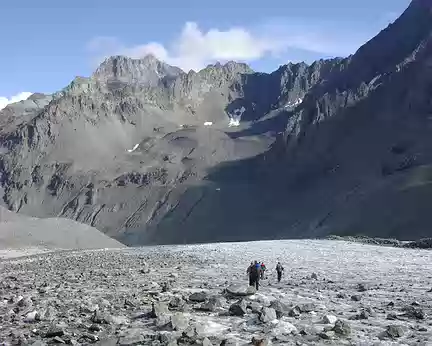 Descente du haut glacier d'Arolla Descente du haut glacier d'Arolla