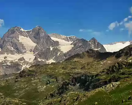 PXL020 versant sud du massif de la Bernina depuis le passo Conciano (Piz Rozeg, Piz Scerscen, Piz Argient, Piz Zupo, Cresta Bellavista et Piz Palu)