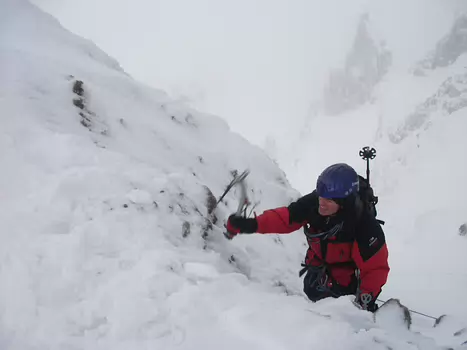 2010-01 Puy de Sancy Ghislaine Cathenod, détail sortie