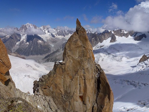 2014-09 Mont Blanc - Flèches de granit Aleksandra P, détail sortie
