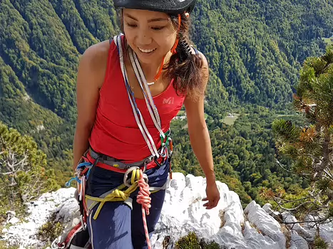 2018-09 Aravis - Pointe du Sapey Eduardo B, détail sortie