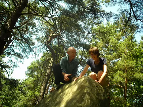 2014-06 Rocher Chatillon Geneviève G, détail sortie