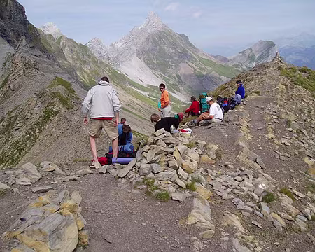 0011 Pique-nique au col de la Grande Forclaz, au fond la Pointe Percée