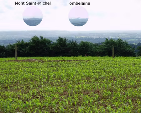 14 En arrivant à Saint-Michel-de-Montjoie, notre objectif à l’horizon