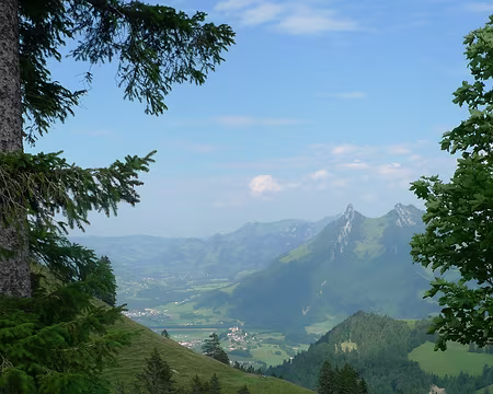 074 Premier aperçu sur le château de Gruyères, en contre-bas.
