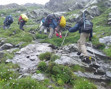 030 Montée raide, sous une petite bruine.
