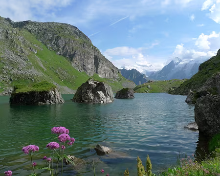 115 Le superbe lac de Louvie donne envie de s'y baigner !