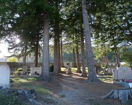 67 Le cimetière ombragé des Lussettes.