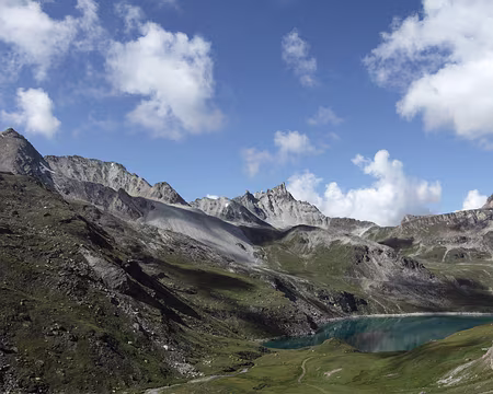 IMG19714 Pointe de la Bailletta, Aiguille du Dôme et Lac de la Sassière