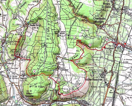 PXL072 itinéraire du lundi : 17 km ; D+ 300m ; D- 500m