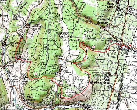 PXL072 itinéraire du lundi : 17 km ; D+ 300m ; D- 500m