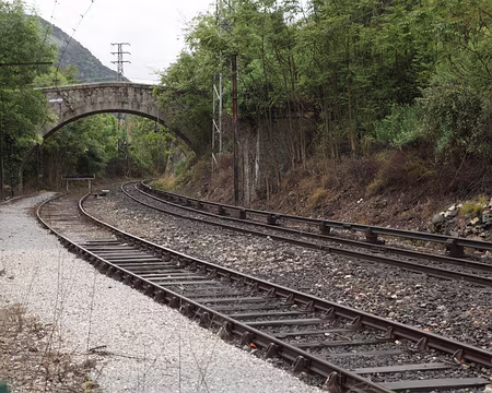 IMG_4495 Voie normale à gauche, et la voie métrique du Train Jaune à droite