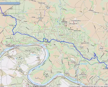 PXL042 parcours J02 de Lohmen (220m) à Ostrauer Muhle (160m) : 25km ; D+ 750m ; D- 810m