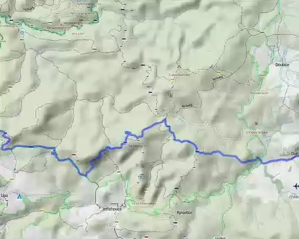 PXL085 parcours J04 de Mezni Louka (270m) à Chribska (370m) : 17 km ; D+ 660m ; D- 560m