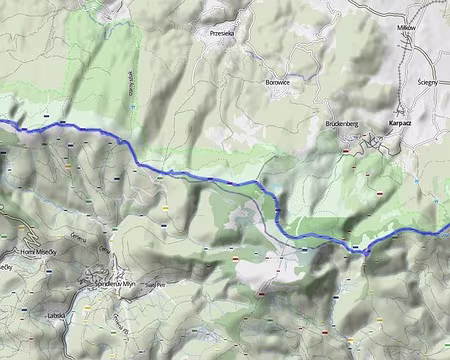 PXL199 parcours J09 de Szrenica (1350m) à Lysecinska bouda (970m) : 32 km ; D+ 1000m ; D- 1380m
