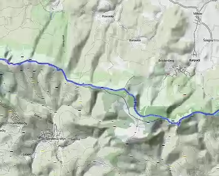 PXL199 parcours J09 de Szrenica (1350m) à Lysecinska bouda (970m) : 32 km ; D+ 1000m ; D- 1380m