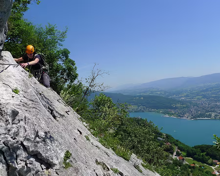 PXL047 Séverine, dans la via-ferrata du Cornillon.