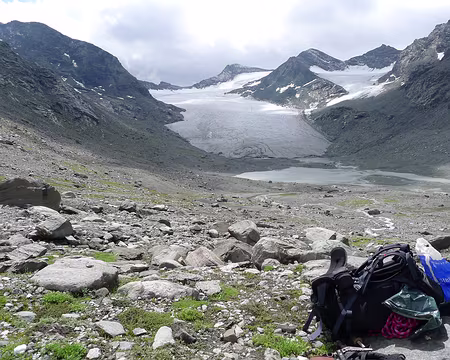 PXL009 2ème jour. Arrivée en vue du glacier du Baounet (après un épisode pluvieux/orageux non photographié...).