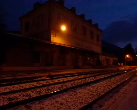 PXL000 1er jour - Veynes : il neige lorsque nous descendons du train