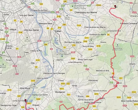 0 40km de la Ceinture verte entre Juvisy et Yvris Noisy le Grand
