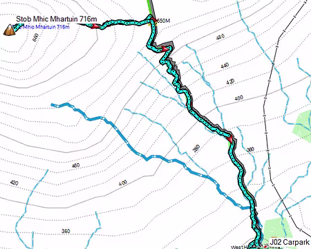 PXL035 J2b GLEN COE - AR Stob Mhic Mhartuin 5,4km +440m -440m 1h30
