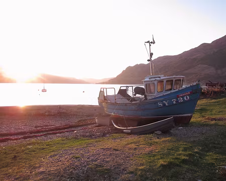 PXL089 Le soleil se couche sur Loch Duich devant notre hébergement
