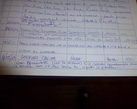 PXL097 Ce message m'attend depuis un an sur le livre du refuge ! L'an dernier il y avait trop de neige on n'a pas pu passer. (D'ailleurs ils sont montés en...