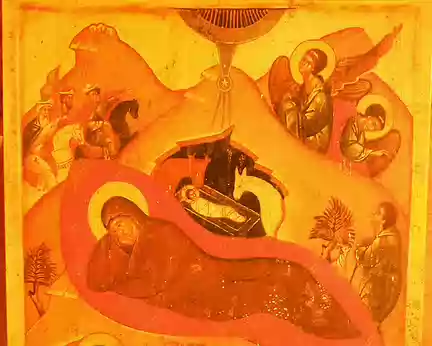PXL021 Icône de la Nativité peinte par le Père Grégoire, peintre iconographe (1908-1969)