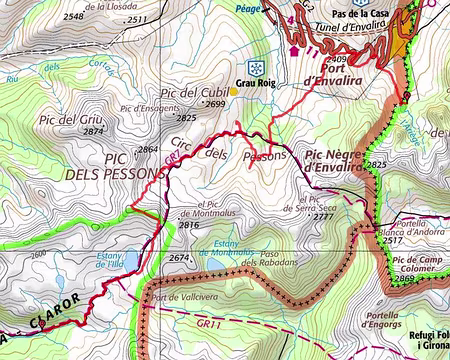 PXL072 Lundi 13 juillet : Cirque et lacs des Pessons jusq'au Col d'Envalira - + 1100 m / - 1000m