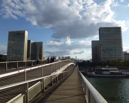 PXL011 La Bibliothèque Naionale de France inaugurée en 1995 et la passerelle Simone de Beauvoir (2006)