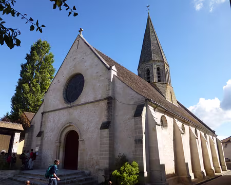 PXL003 Eglise Ste-Geneviève, XIè-XIIè s., surmontée d'un clocher à huit pans en pierre, Feucherolles